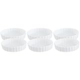 HIC Porcelain Creme Brulee Dish, White, Set of 6