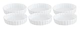 HIC Porcelain 4.5-by-1-Inch Round Quiche/Cr?me Brulee Dishes, Set of 6