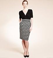 Twiggy for M&S Woman Cotton Rich Abstract Print Skirt Dress