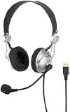 Review Monacor  / Stereo headphones with electret headband microphone, with USB connection.