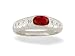 14K White Gold Genuine Oval Ruby and Diamond Ring