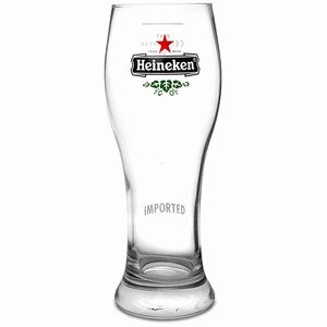 Heineken Pint Glasses 24.6oz Lined and CE stamped at 20oz - Set of 4