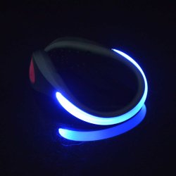 Original React LED Shoe Clips - Pair of Blue, Green or Pink super bright LED lights. Premium quality safety light for Running, Cycling & all outdoor sports. BE SEEN & STAY SAFE. (Blue / Black)