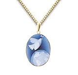 Peace on Earth Genuine Agate Cameo Pendant