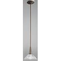 Westinghouse 67641 Bronze Patina Single Light Down Lighting Pendant Featuring Clear Ribbed Glass