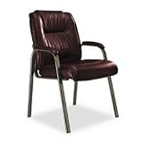 Guest Chair with Padded Armrests, Gunmetal Gray Frame, Burgundy Leather (TIFULGSTBUR)