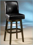 Lake Village Swivel Counter Stool - Feher Black with Black Leather
