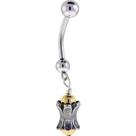 Studio Katia - Gold Accented BODICE Dangle Belly Ring by 