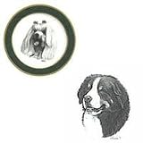 Bernese Mountain Dog 10' Green Plate, Porcelain by Rosalinde (10' diameter)