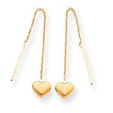 14kt Gold Thread Of Gold Puffed Heart Earrings YE1031 - B000IZVAVK