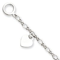14k White Gold 4.5mm Fancy Bracelet - 8 Inch - Toggle - JewelryWeb