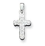 Sterling Silver CZ (Cubic Zirconia) Cross Pendant with 20 Inch Sterling Silver Chain