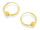 9ct Gold Hoop and Bead Earrings