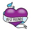 Best Friends Heart Temporary Tattoo 2x2