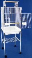 Brand New Bird Parrot Cage 18″x18″x57″ w/Stand On Wheels, WHT