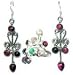 Jewellery Set Silver Garnet Ring with Earrings (erss023)