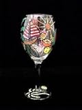 Caribbean Excitement Design - Hand Painted - Grande Wine - 16 oz..