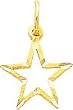 14K Yellow Gold Star Charm Diamond-Cut