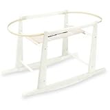 Rocking Wooden Moses Basket Stand- Antique White