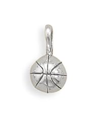 Sterling Silver Small 3D Basketball Charm