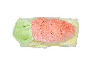 Green Sprouts Organic Cotton Velour Baby Wrist Rattle - Carrot