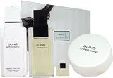Sung by Alfred Sung for Women 4 Piece Deluxe Set Includes: 3.4 oz Eau de Toilette Spray + 3.5 oz Essential Dusting Powder w/puff (Slightly Damaged)+ 6.8 oz Essential Body Lotion + 0.14 oz Parfum