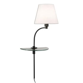 Sonneman Satin Brass With Glass Tray Plug-In Wall Lamp