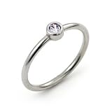 3mm Swarovski Lavender Cz Bezel Set Stackable Band Ring