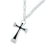 Men's Sterling Silver Onyx Cross with 20 inch chain