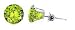 Sterling Silver 4 MM Round Peridot Cubic Zirconia Stud Post Friction Back Earrings