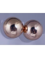 14K solid Yellow Pink Gold 20mm Half Ball Earrings 8.03 Grams French Clips & Posts Italian