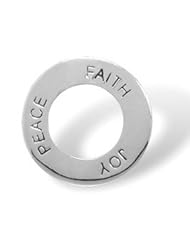 Rhodium Plated Joy, Peace & Faith Pendant