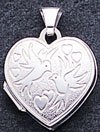 Review   / Sterling Silver Love Birds Heart Locket with 20 inch Sterling Silver Chain