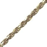 18kt Gold over Sterling Silver .100 Diamond Cut Rope Chain Bracelet 8in
