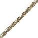 18kt Gold over Sterling Silver .100 Diamond Cut Rope Chain Bracelet 8in