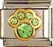 Clearly Charming August Peridot Color Paw Print Birthstone Cat Dog Bear Animal Theme Italian Charm