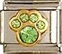 Clearly Charming August Peridot Color Paw Print Birthstone Cat Dog Bear Animal Theme Italian Charm