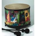 Remo Kids Percussion, Floor Tom, 10 Diameter with Mallet, Rain Forest Fabric by 
