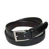 Big Mens Dress Leather Belt w/ Silver Buckle - Executive Collection (Black 48)