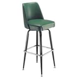 Richardson Lounger Bar Stool - Black Frame - Chrome Footrest: Black (T9)