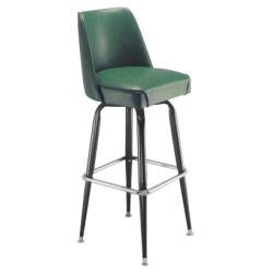 Richardson Lounger Bar Stool - Black Frame - Chrome Footrest: Red (T12) by KegWorks.com