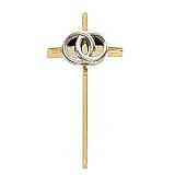 Cross Pendant With Wedding Bands Tt with 18 inch necklace 14K Yellow Gold 18X10mm
