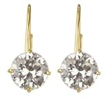 Crislu Leverback Earrings, Gold Plated (2.00 cttw)
