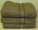 SET OF 6 BATH TOWELS - BROWN - 100% COTTON TERRY