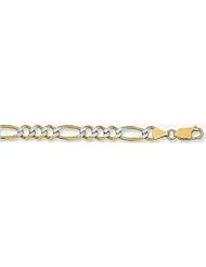 6.5mm White Pave Large Figaro Chain 26"