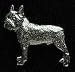 boston terrier - Pewter Boston Terrier Pin