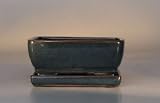 Bonsai Boy's Ceramic Bonsai Pot <br>Glazed Rectangle - Dark Moss Green<br>6x4.5x2.5