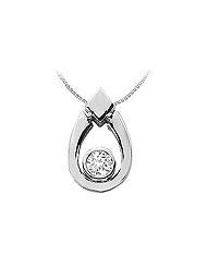 Diamond Pendant : 14K White Gold - 0.75 CT Diamonds