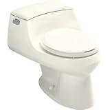 KOHLER 3467-96 San Raphael One-Piece Round Toilet with Concealed Trapway, French Curve Toilet Seat and Trip Lever, Biscuit