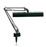 Solare Clamp-On Fluorescent Swing Arm Lamp in Black